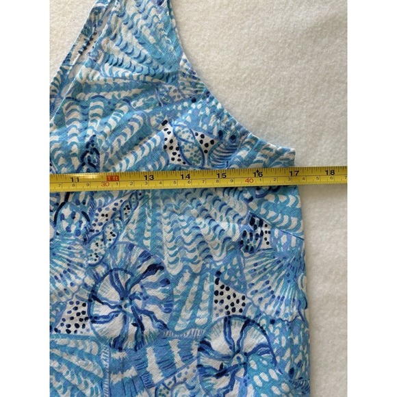 Lilly Pulitzer Linen Tank Blue By the Seashore Sleeveless Top XXS Resort Cruise - Picture 4 of 8